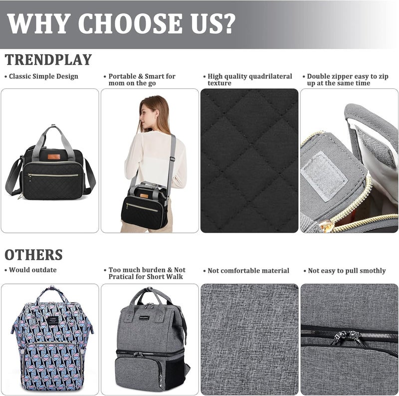 TRENDPLAY Small Diaper Bag Tote for Girls Baby Nappy Bag - Travel&Outdoor Stroller Organizer Cute Diaper Maternity Bag for Mom Daddy - Image 5